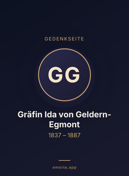 Gedenkportrait von Gräfin Ida von Geldern-Egmont