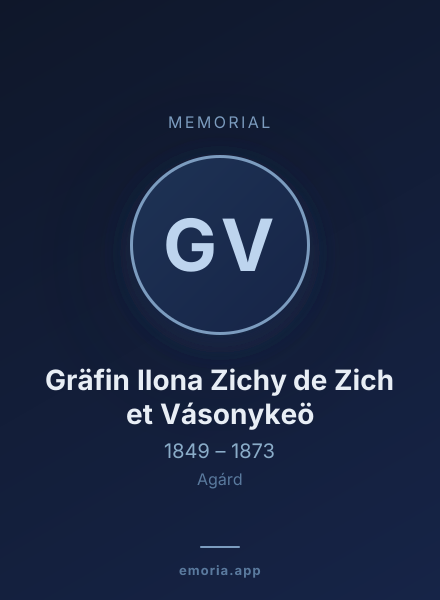 Memorial portrait of Gräfin Ilona Zichy de Zich et Vásonykeö