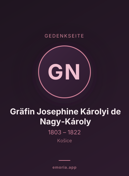 Gedenkportrait von Gräfin Josephine Károlyi de Nagy-Károly