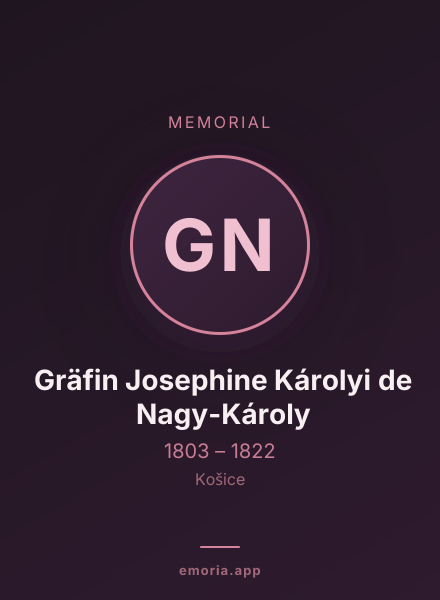 Memorial portrait of Gräfin Josephine Károlyi de Nagy-Károly
