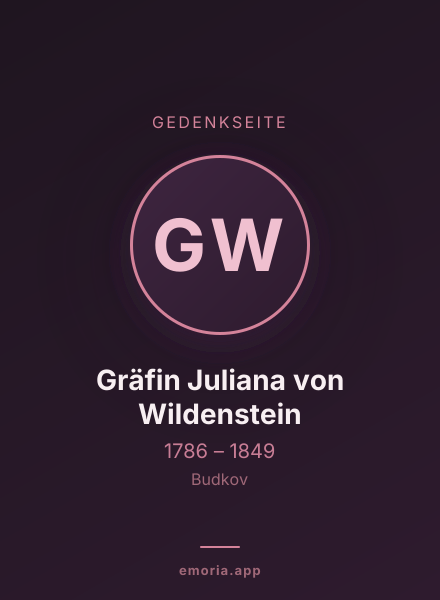 Gedenkportrait von Gräfin Juliana von Wildenstein