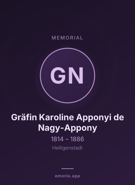 Memorial portrait of Gräfin Karoline Apponyi de Nagy-Appony
