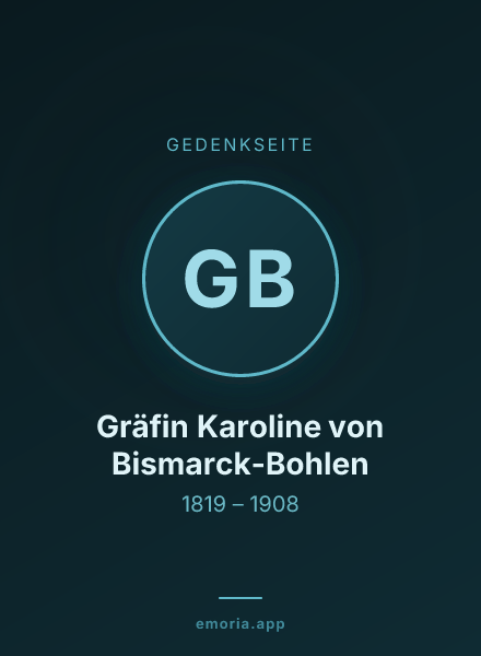 Gedenkportrait von Gräfin Karoline von Bismarck-Bohlen