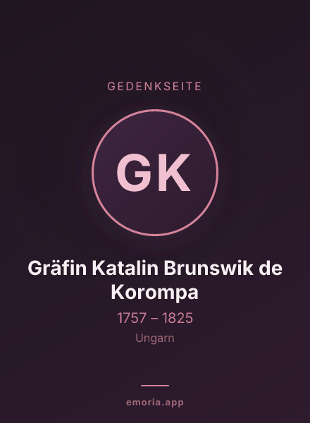 Gedenkportrait von Gräfin Katalin Brunswik de Korompa
