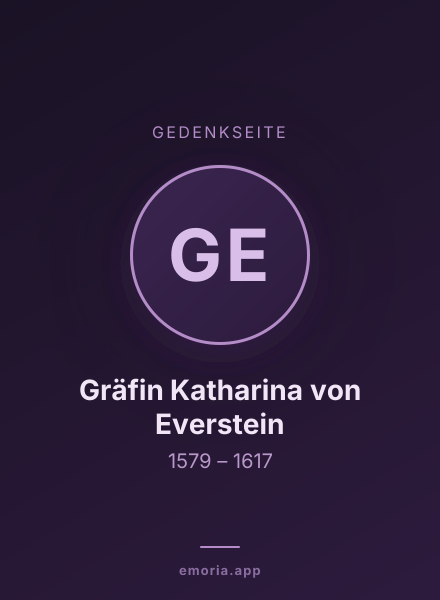 Gedenkportrait von Gräfin Katharina von Everstein