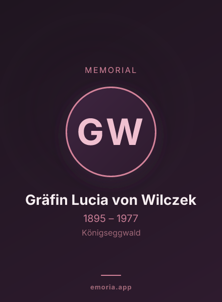 Memorial portrait of Gräfin Lucia von Wilczek