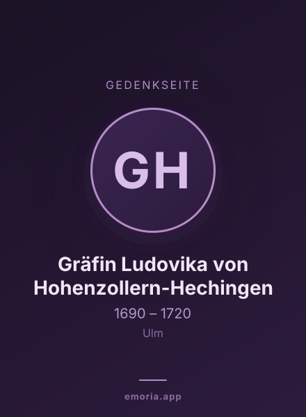 Gedenkportrait von Gräfin Ludovika von Hohenzollern-Hechingen