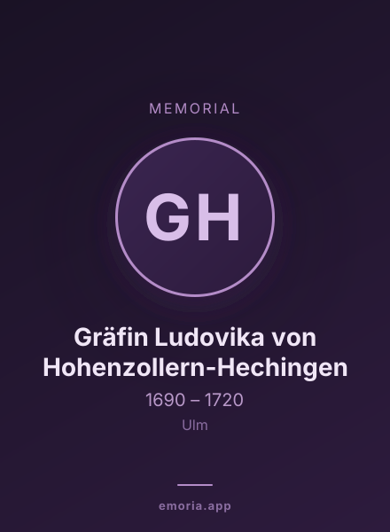 Memorial portrait of Gräfin Ludovika von Hohenzollern-Hechingen