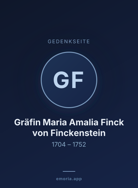 Gedenkportrait von Gräfin Maria Amalia Finck von Finckenstein