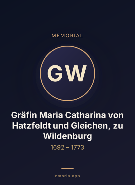 Memorial portrait of Gräfin Maria Catharina von Hatzfeldt und Gleichen, zu Wildenburg