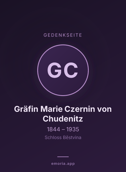 Gedenkportrait von Gräfin Marie Czernin von Chudenitz