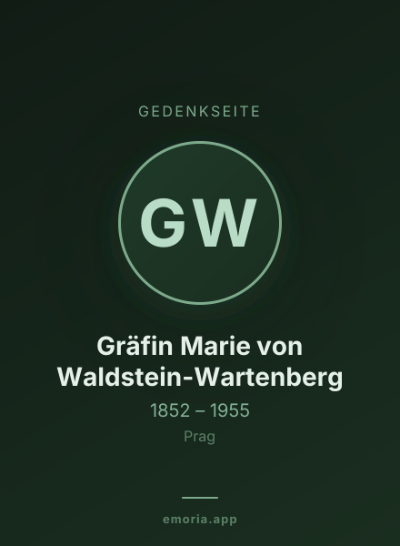 Gedenkportrait von Gräfin Marie von Waldstein-Wartenberg