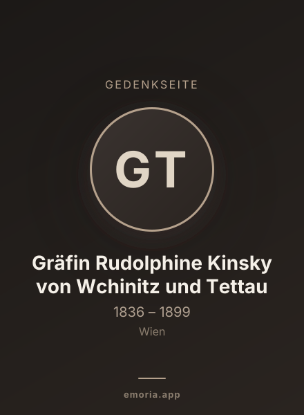 Gedenkportrait von Gräfin Rudolphine Kinsky von Wchinitz und Tettau