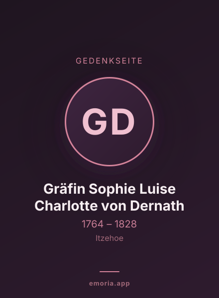 Gedenkportrait von Gräfin Sophie Luise Charlotte von Dernath