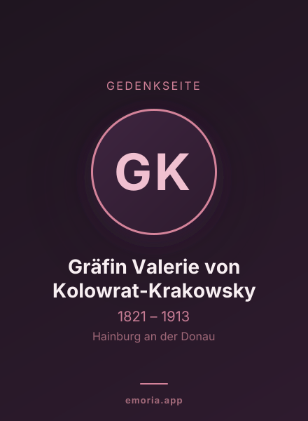 Gedenkportrait von Gräfin Valerie von Kolowrat-Krakowsky