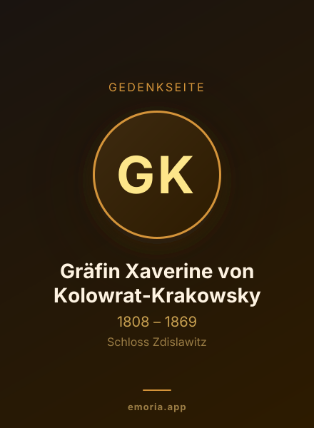 Gedenkportrait von Gräfin Xaverine von Kolowrat-Krakowsky