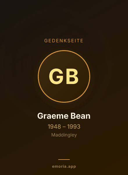 Gedenkportrait von Graeme Bean