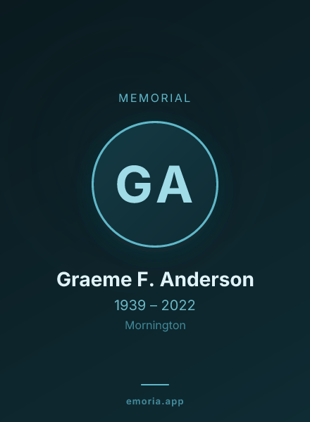 Memorial portrait of Graeme F. Anderson