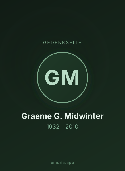 Gedenkportrait von Graeme G. Midwinter