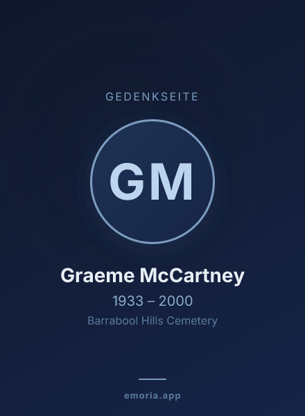 Gedenkportrait von Graeme McCartney
