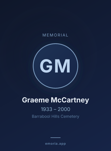 Memorial portrait of Graeme McCartney
