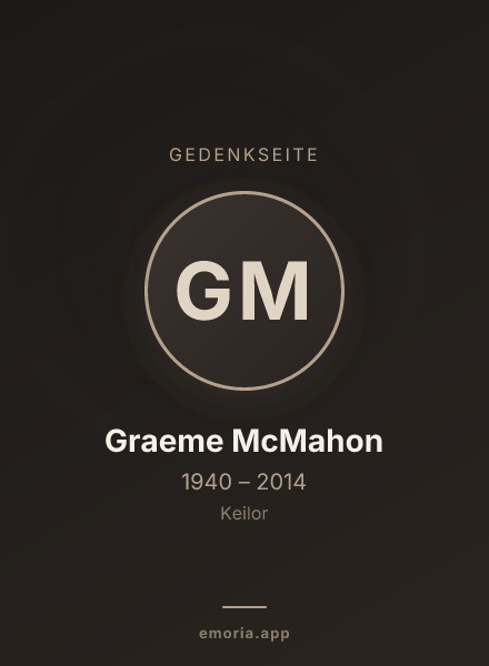 Gedenkportrait von Graeme McMahon