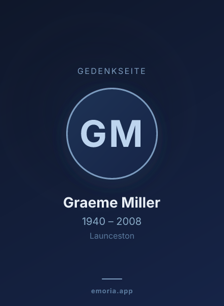 Gedenkportrait von Graeme Miller