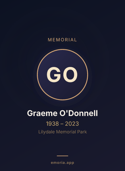 Memorial portrait of Graeme O'Donnell