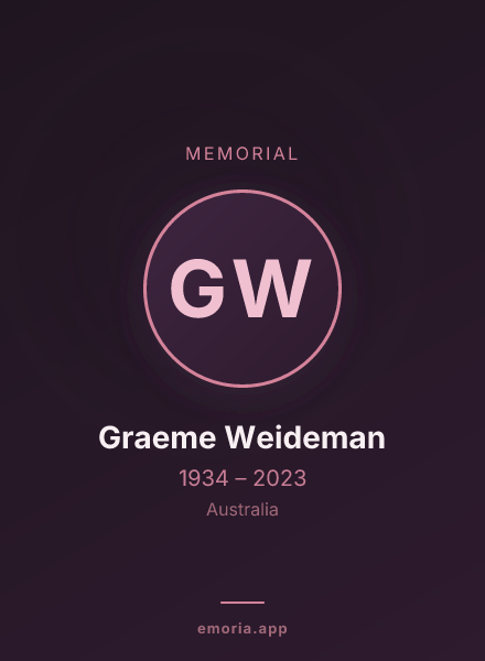 Memorial portrait of Graeme Weideman