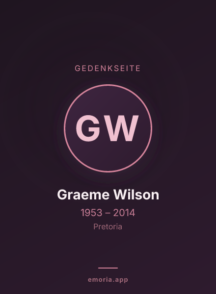 Gedenkportrait von Graeme Wilson