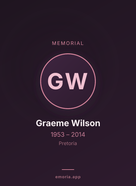 Memorial portrait of Graeme Wilson
