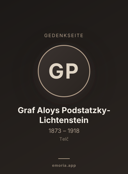 Gedenkportrait von Graf Aloys Podstatzky-Lichtenstein