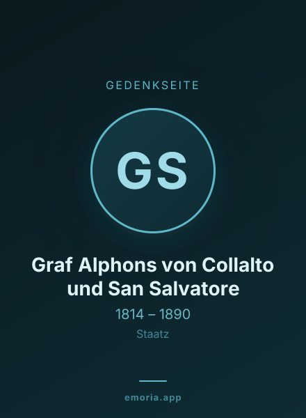 Gedenkportrait von Graf Alphons von Collalto und San Salvatore