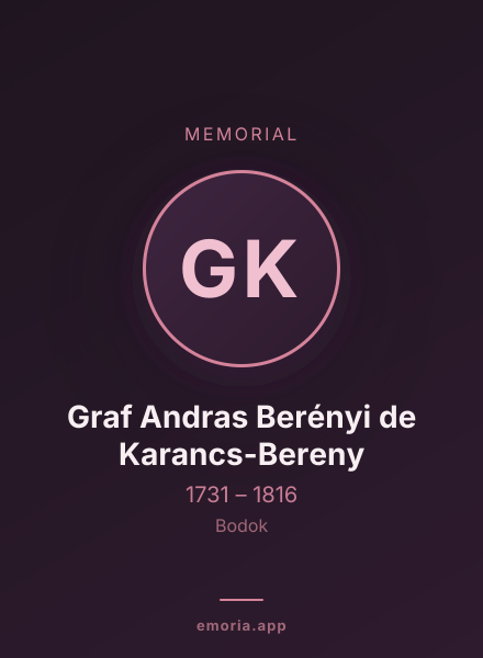 Memorial portrait of Graf Andras Berényi de Karancs-Bereny