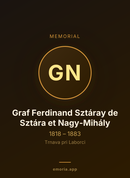 Memorial portrait of Graf Ferdinand Sztáray de Sztára et Nagy-Mihály