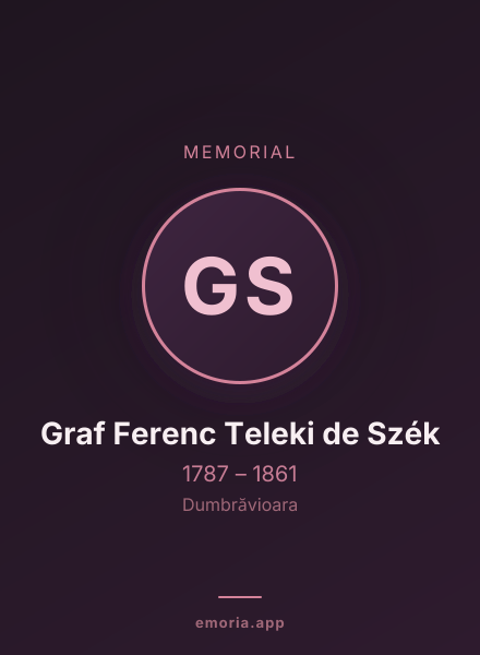 Memorial portrait of Graf Ferenc Teleki de Szék