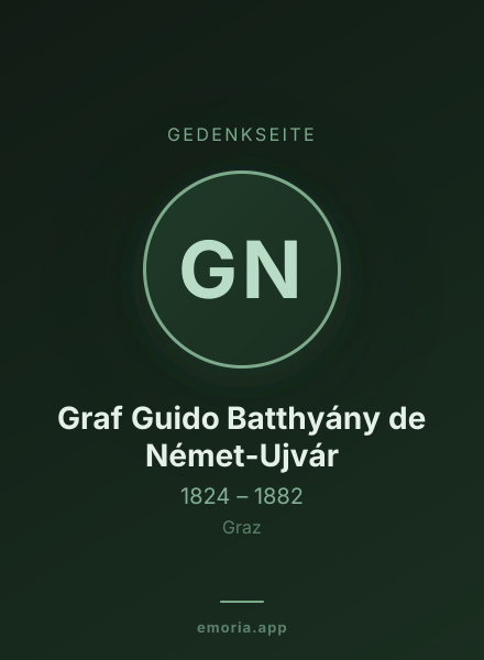 Gedenkportrait von Graf Guido Batthyány de Német-Ujvár