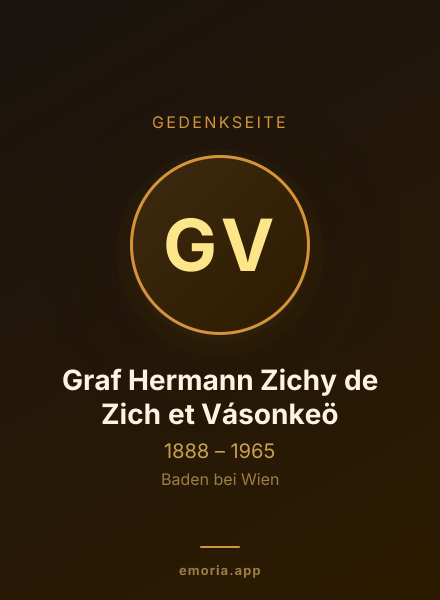 Gedenkportrait von Graf Hermann Zichy de Zich et Vásonkeö
