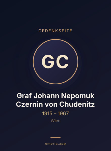 Gedenkportrait von Graf Johann Nepomuk Czernin von Chudenitz