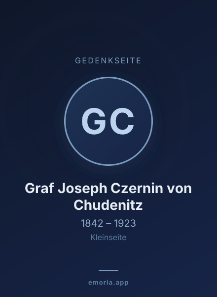 Gedenkportrait von Graf Joseph Czernin von Chudenitz