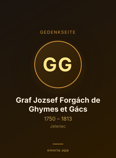Gedenkportrait von Graf Jozsef Forgách de Ghymes et Gács