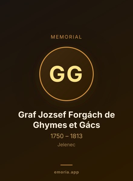 Memorial portrait of Graf Jozsef Forgách de Ghymes et Gács
