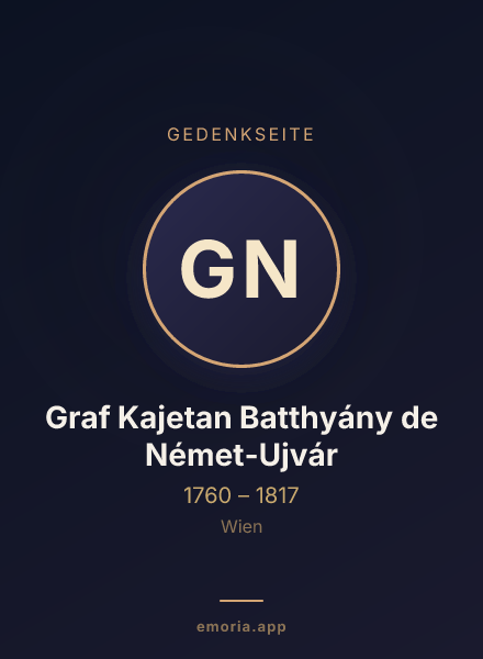 Gedenkportrait von Graf Kajetan Batthyány de Német-Ujvár