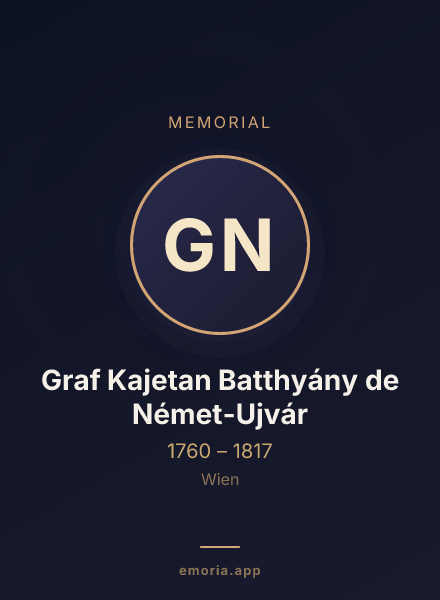 Memorial portrait of Graf Kajetan Batthyány de Német-Ujvár