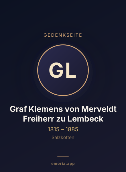 Gedenkportrait von Graf Klemens von Merveldt Freiherr zu Lembeck