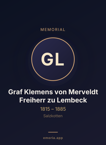 Memorial portrait of Graf Klemens von Merveldt Freiherr zu Lembeck