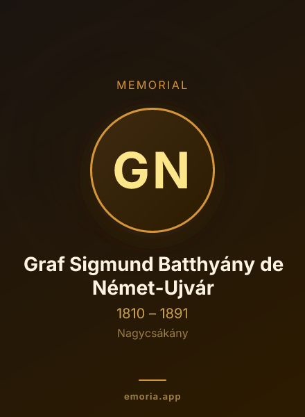 Memorial portrait of Graf Sigmund Batthyány de Német-Ujvár