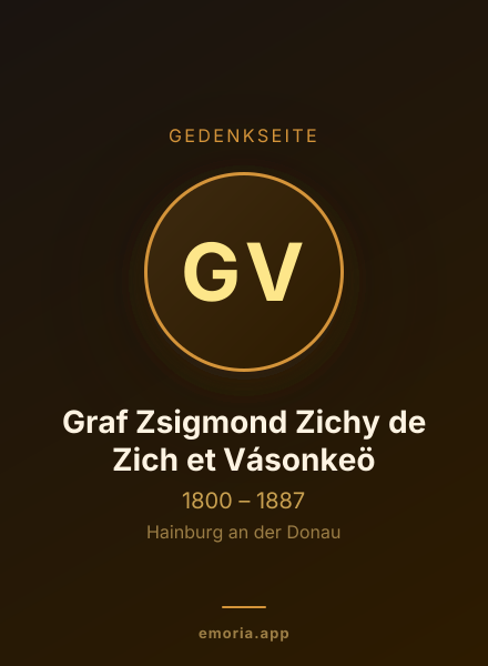 Gedenkportrait von Graf Zsigmond Zichy de Zich et Vásonkeö