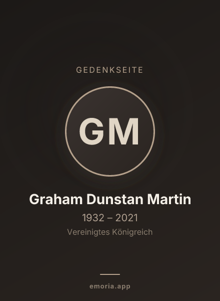 Gedenkportrait von Graham Dunstan Martin