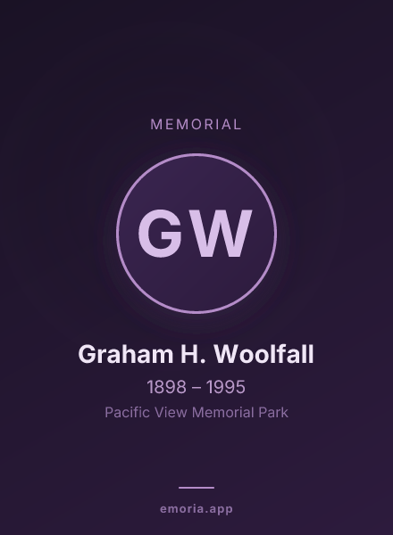 Memorial portrait of Graham H. Woolfall